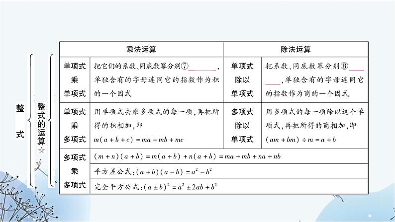 中考数学复习第一章数与式第三节代数式、整式与因式分解教学课件07