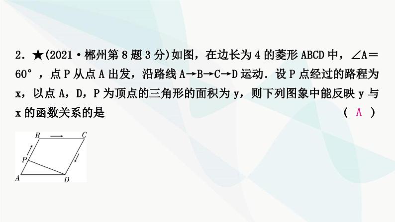 中考数学复习重难点突破三函数图象的分析与判断教学课件06