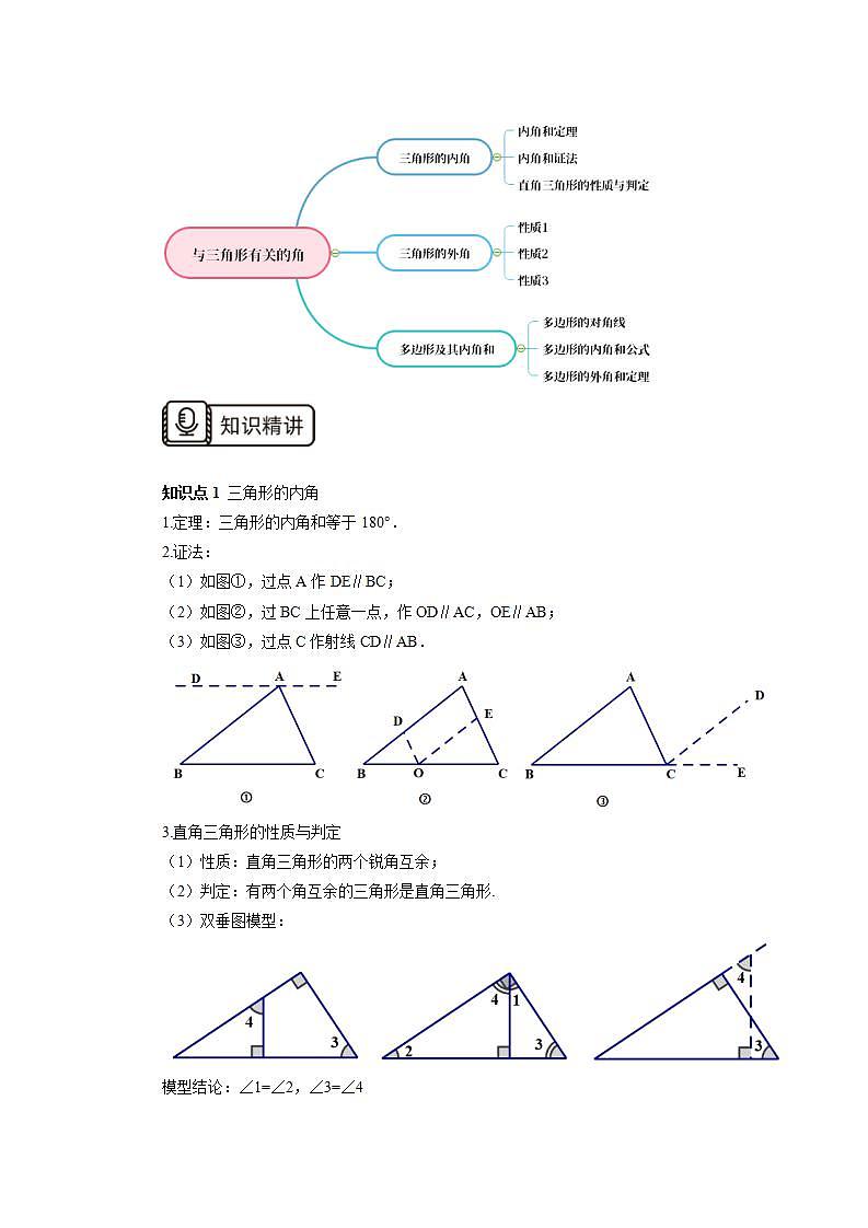 人教版初中数学八年级上册11.4.2第2讲《与三角形有关的角》难点解析 课件PPT+教案+分层练习+预习案02