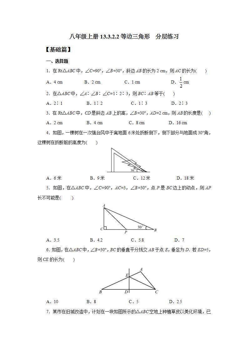 人教版初中数学八年级上册13.3.2.2等边三角形 课件PPT（送预习案+教案+分层练习)01