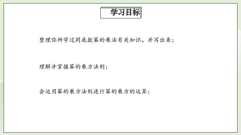 人教版初中数学八年级上册14.1.2幂的乘方  课件第2页