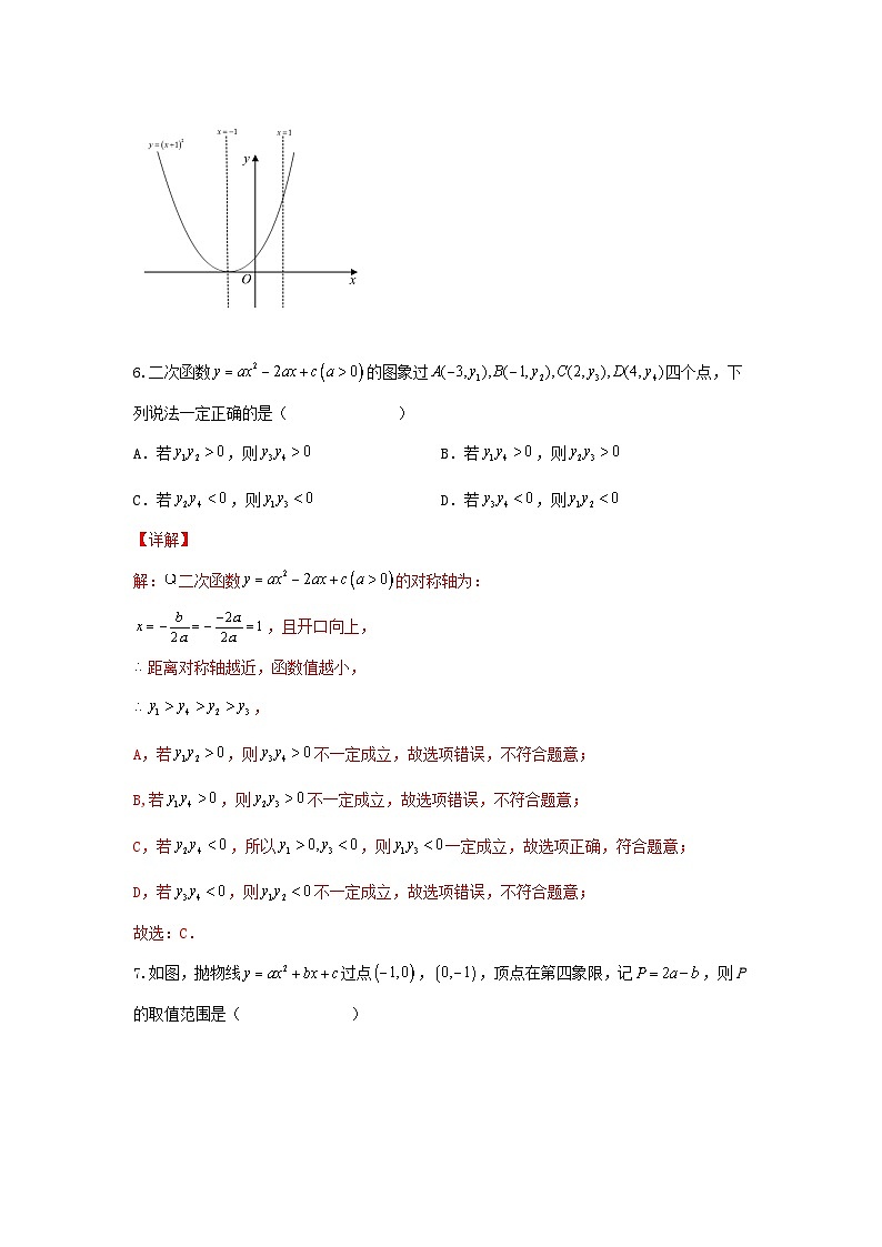 浙教版九上 第一章1.3二次函数的性质 同步能力提升卷（困难03
