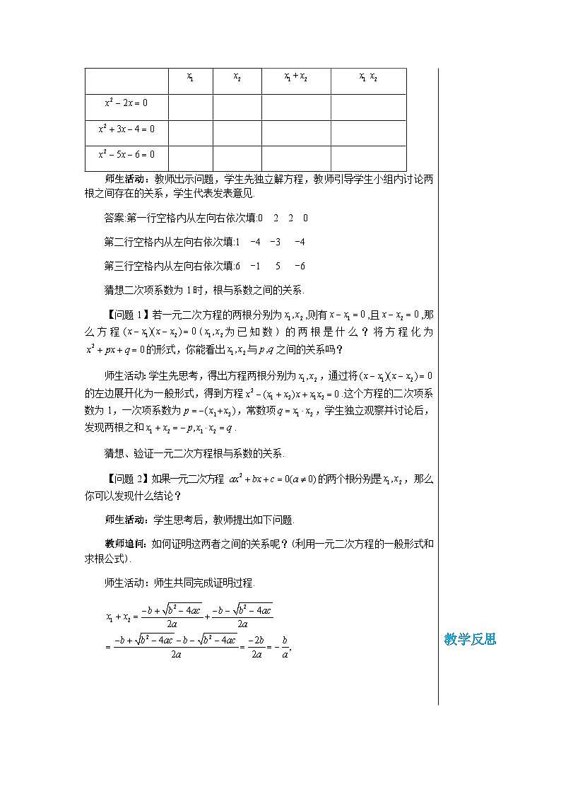数学九上·湘教·2.4 一元二次方程根与系数的关系 教学课件+教案02