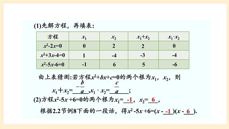 湘教版数学九上 2.4《 一元二次方程根与系数的关系》课件05