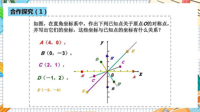 人教版数学九年级上册23.2.3《 关于原点对称的点的坐标》课件06