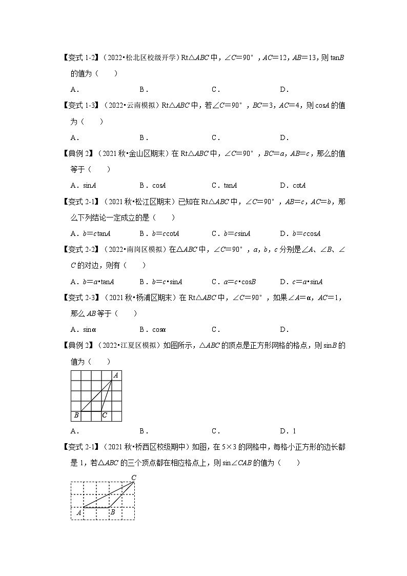 1.1 锐角三角函数（知识解读）-2023-2024学年九年级数学下册《同步考点解读•专题训练》（北师大版）第3页