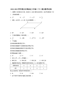 重庆市荣昌区2022-2023学年八年级下学期期末数学试卷（含答案）