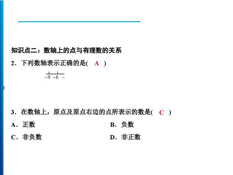 人教版数学七年级上册同步课时练习精品课件第1章 1.2.2　数轴 (含答案详解)07