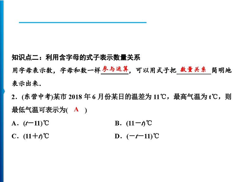 人教版数学七年级上册同步课时练习精品课件第2章 2.1 第1课时　用字母表示数 (含答案详解)06