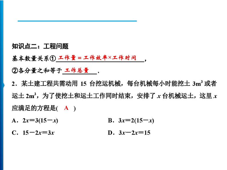 人教版数学七年级上册同步课时练习精品课件第3章 3.4　第1课时　产品配套问题与工程问题 (含答案详解)第6页