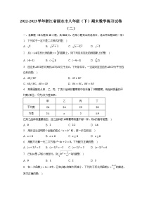 2022-2023学年浙江省丽水市八年级（下）期末数学练习试卷