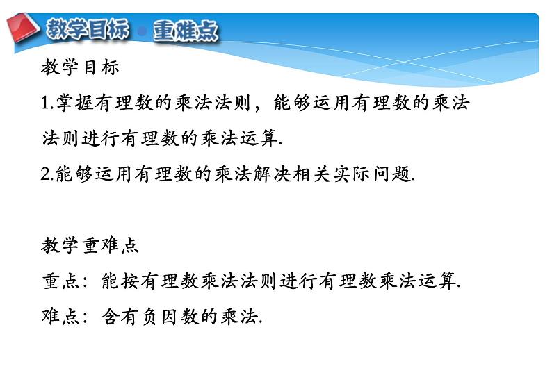 人教版数学七年级上册精品教案课件1.4.1有理数的乘法第1课时 (含答案)第2页