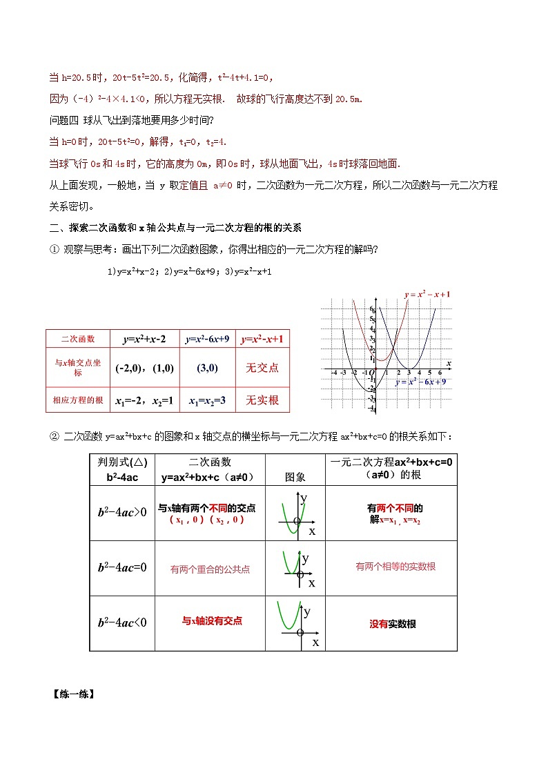 人教版初中数学九年级上册 22.2 《二次函数与一元二次方程》 课件+教案+导学案+分层作业（含教师学生版和教学反思）02