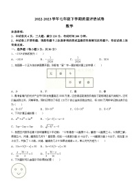 河南省+信阳市平桥区信钢学校等5校2022-2023学年七年级下学期3月月考数学试题（含答案）