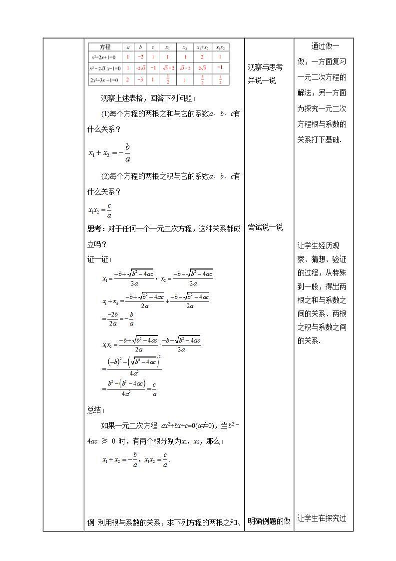 【核心素养目标】2.5《一元二次方程根与系数的关系》课件+教案02