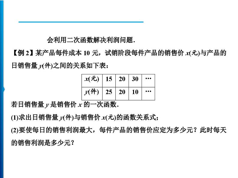 人教版数学九年级上册同步课时练习精品课件第22章 22.3 第1课时　面积与利润问题（含答案）第3页