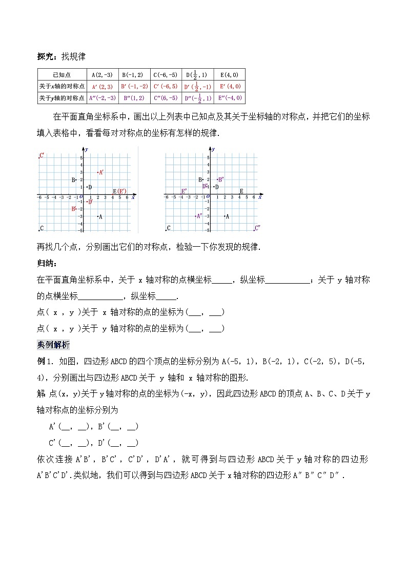 13.2.2 《用坐标表示轴对称》 课件+教案+导学案+分层练习（含教师+学生版和教学反思）02