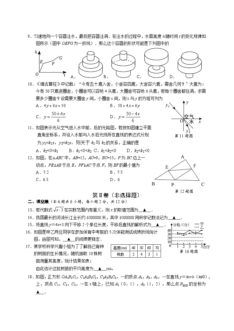八年级数学试卷第2页
