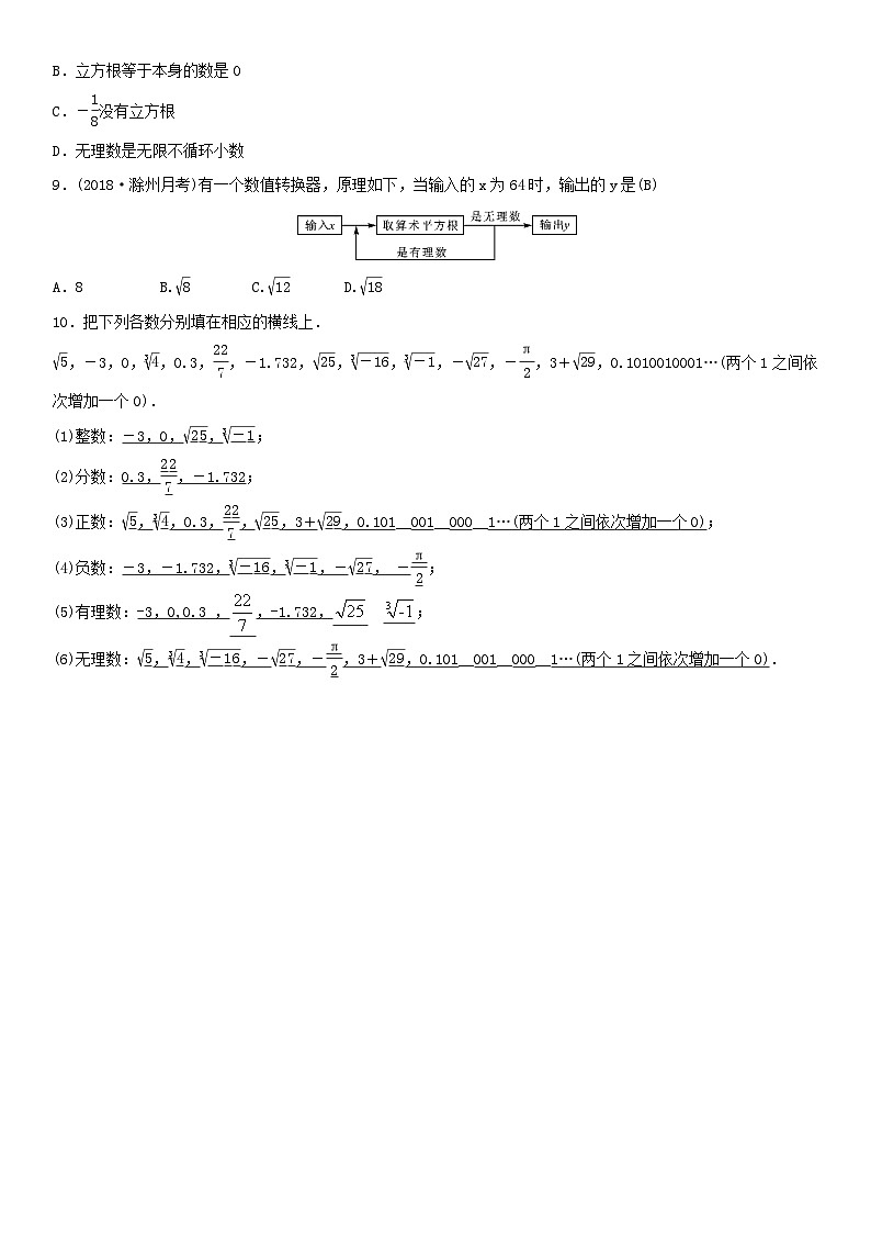 2023七年级数学下册第6章实数同步练习题新版沪科版02