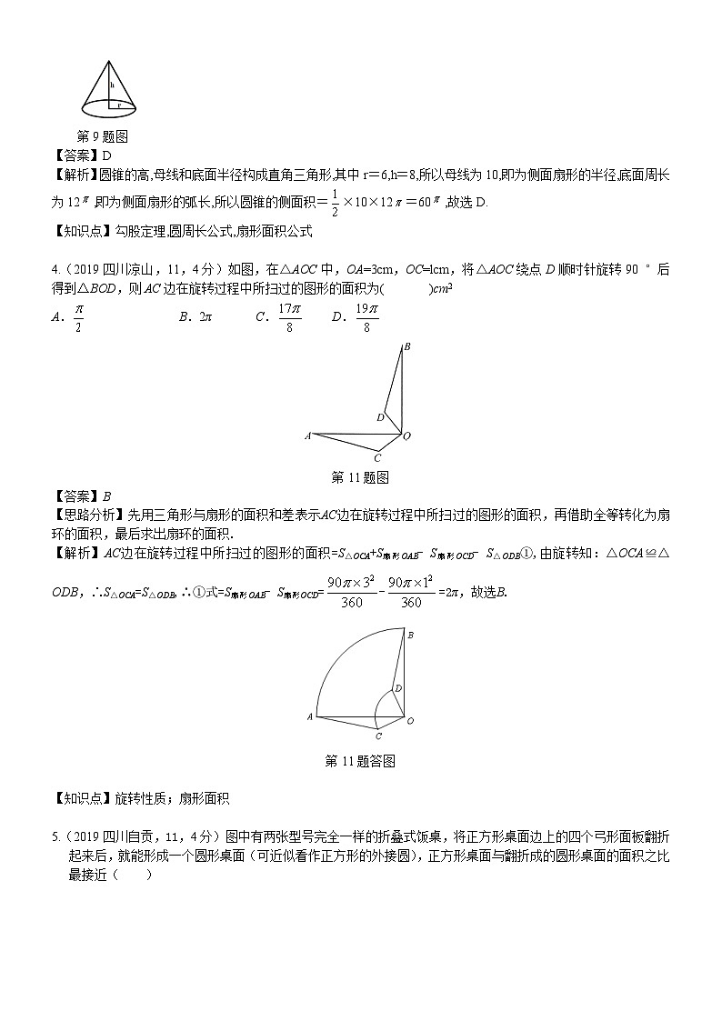 2023年中考数学 章节专项练习35  与圆的有关计算02
