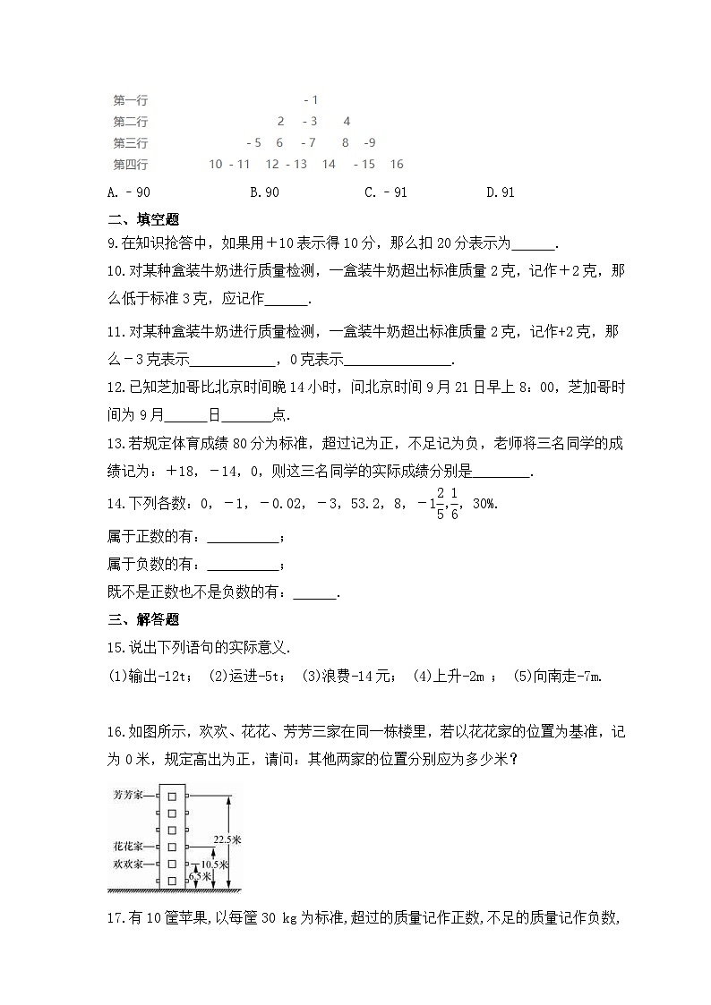 2023年青岛版数学七年级上册《2.1 有理数》课时练习（含答案）02