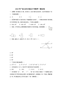 2023年广西玉林市容县中考数学一模试卷（含解析）