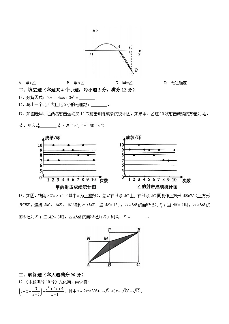 内蒙古自治区赤峰市红山区2022-2023学年九年级下学期4月月考数学试题（含答案）第3页
