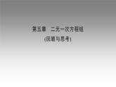 第五章二元一次方程组 复习课-(北师大)课件PPT