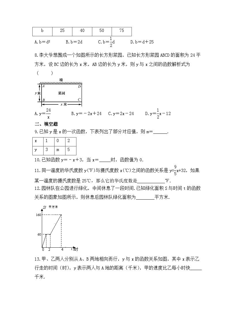 2023年青岛版数学七年级上册《5.5 函数的初步认识》课时练习（含答案）02