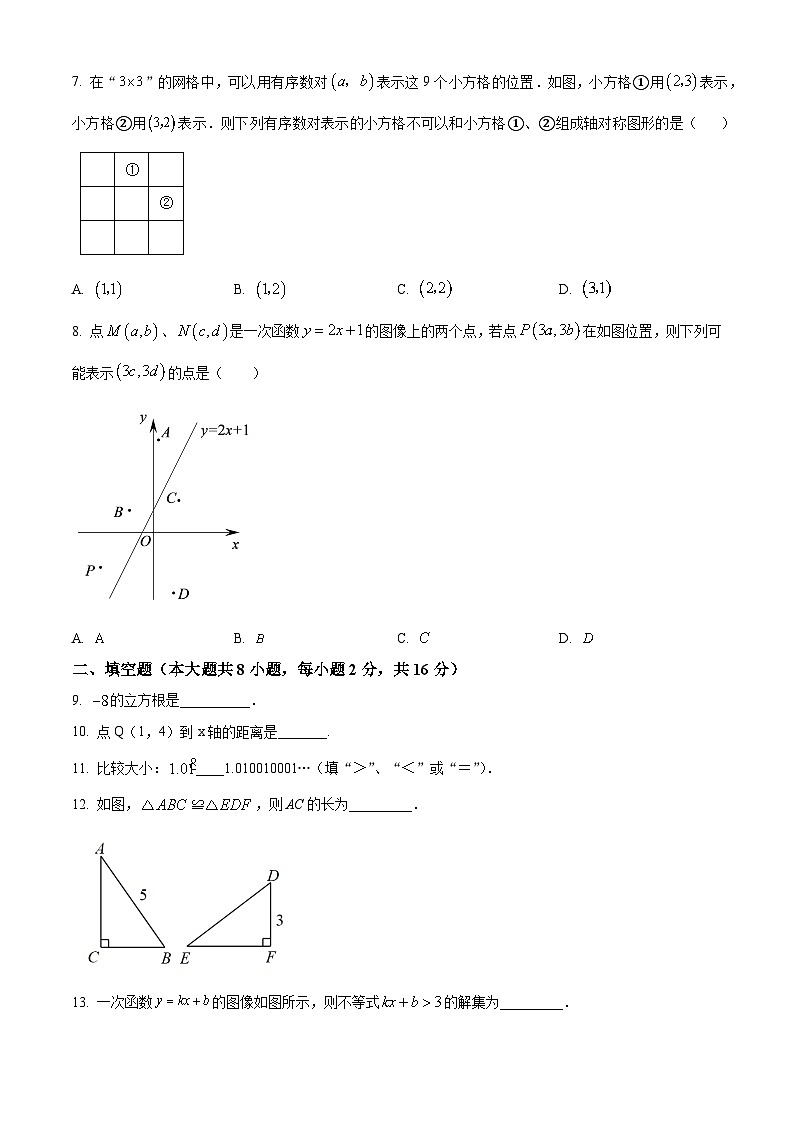 江苏省常州市2022-2023学年八年级上学期期末数学试题02