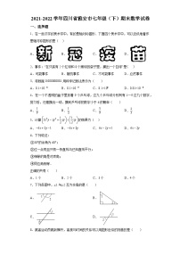 四川省雅安市2021-2022学年七年级下学期期末检测数学试卷(含解析)