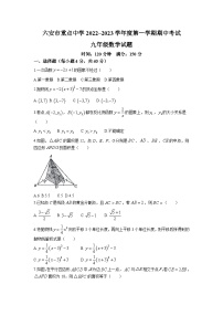 安徽省六安市重点中学2022-2023学年九年级上学期期中数学试题(无答案)