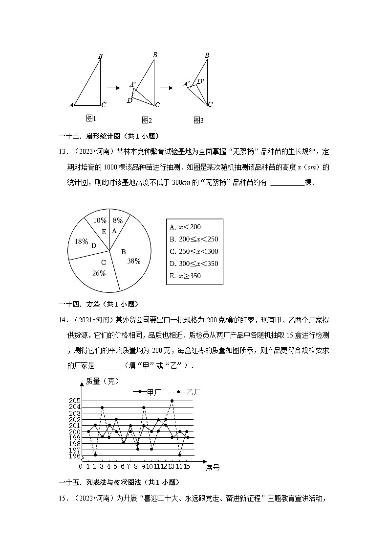 河南省2021-2023三年中考数学真题分类汇编-02填空题知识点分类第3页