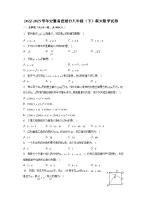 2022-2023学年安徽省宣城市八年级（下）期末数学试卷（含解析）