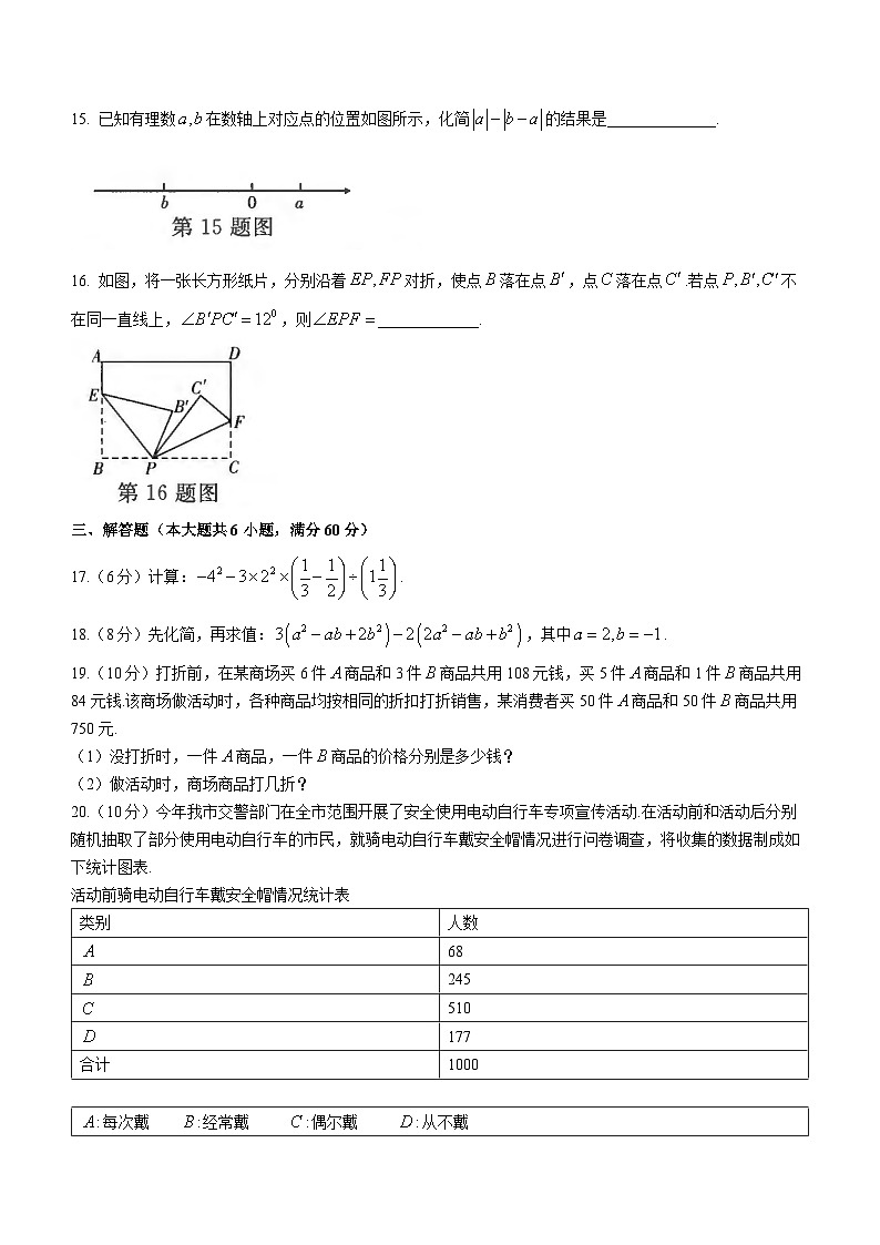 安徽省蚌埠市蚌山区2022-2023学年七年级上学期期末数学试题（含答案）03
