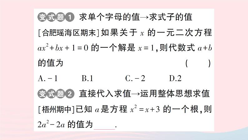 2023八年级数学下册第17章一元二次方程17.1一元二次方程作业课件新版沪科版05