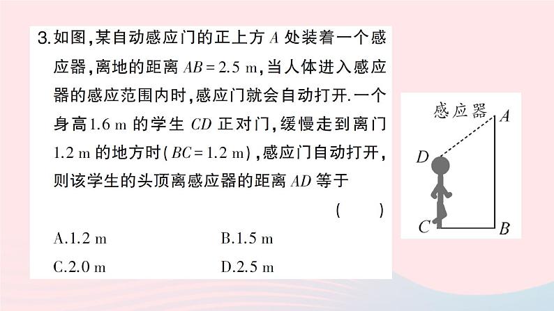 2023八年级数学下册第18章勾股定理18.1勾股定理第2课时勾股定理的应用作业课件新版沪科版04