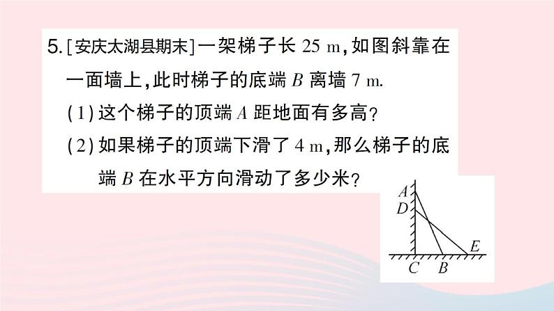 2023八年级数学下册第18章勾股定理18.1勾股定理第2课时勾股定理的应用作业课件新版沪科版06