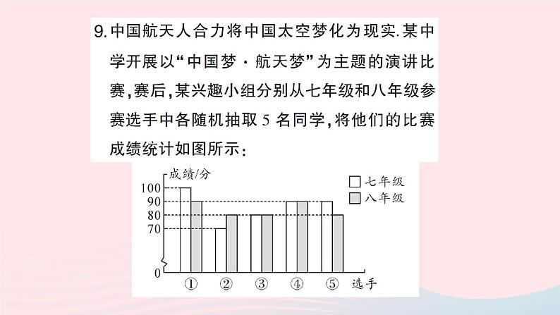 2023八年级数学下册第20章数据的初步分析20.2数据的集中趋势与离散程度20.2.1数据的集中趋势第3课时中位数与众数作业课件新版沪科版08