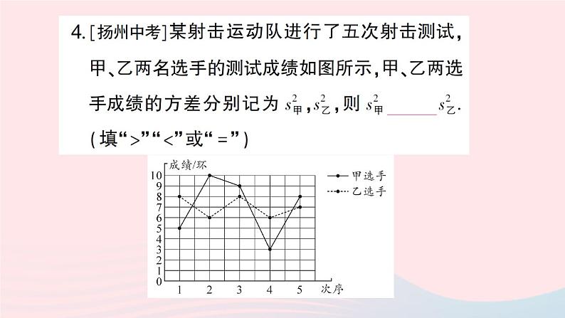 2023八年级数学下册第20章数据的初步分析20.2数据的集中趋势与离散程度20.2.2数据的离散程度第1课时方差作业课件新版沪科版05