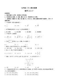 辽宁省大连市高新园区2022-2023学年七年级下学期期末数学试题（含答案）