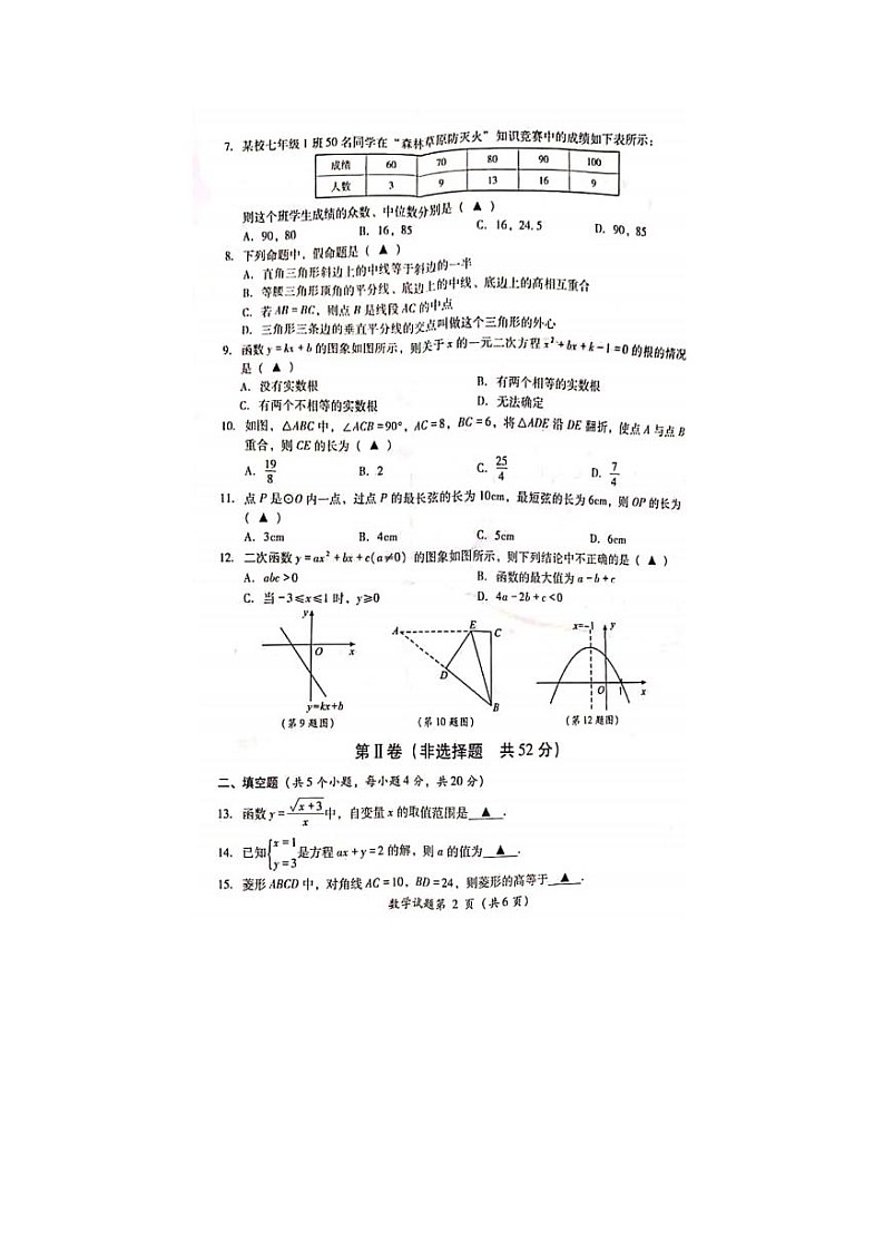 _2021年四川省凉山州中考数学真题第2页
