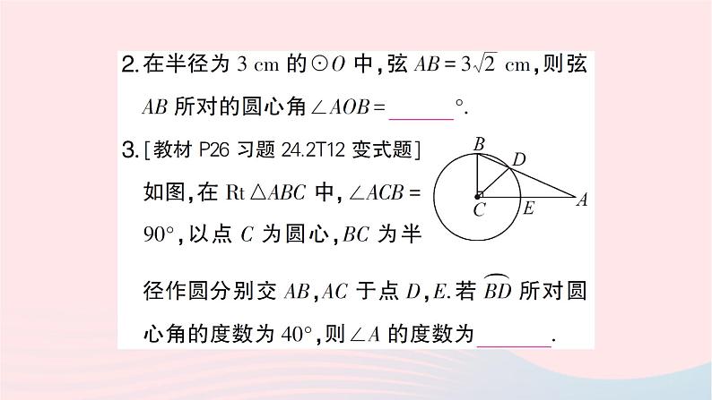 2023九年级数学下册第24章圆24.2圆的基本性质第3课时圆心角弧弦弦心距间关系作业课件新版沪科版第3页