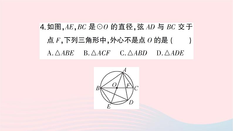 2023九年级数学下册第24章圆24.2圆的基本性质第4课时圆的确定作业课件新版沪科版05