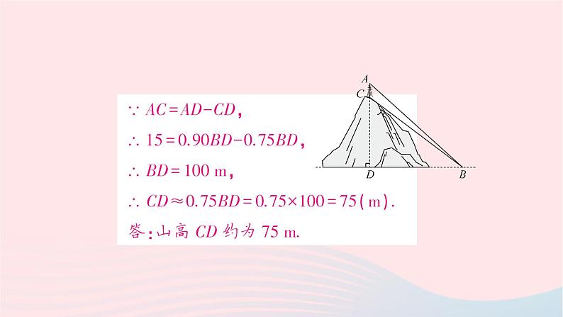 2023九年级数学下册题型5解直角三角形的应用作业课件新版沪科版04