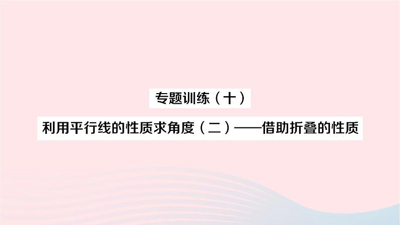 2023七年级数学下册第4章相交线与平行线专题训练十利用平行线的性质求角度二借助折叠的性质作业课件新版湘教版01