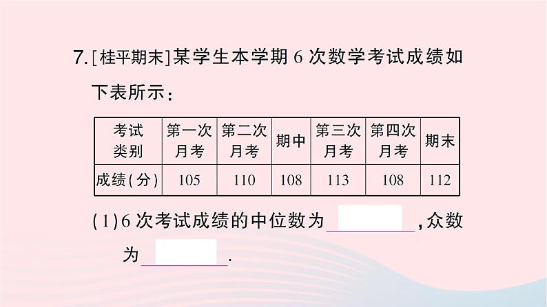 2023七年级数学下册第6章数据的分析小结与复习作业课件新版湘教版第7页