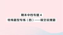 2023七年级数学下册期末中档专题4特殊题型专练四__填空说理题作业课件新版湘教版