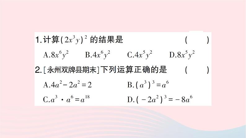 2023七年级数学下册期末基础专题3幂的运算作业课件新版湘教版02
