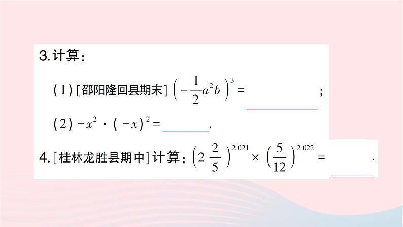 2023七年级数学下册期末基础专题3幂的运算作业课件新版湘教版03